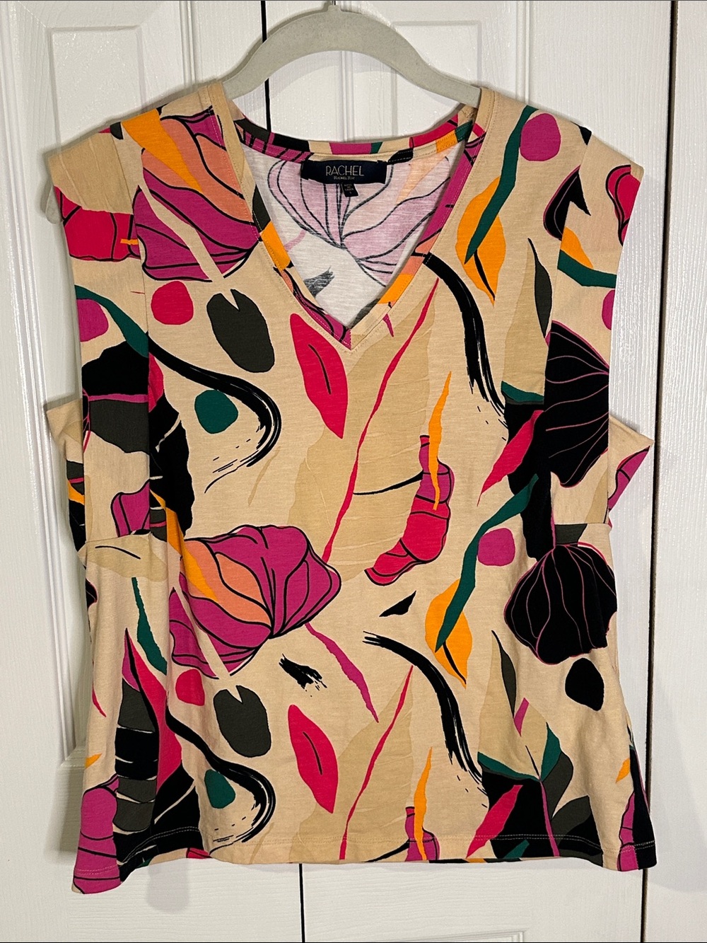 Rachel Rachel Roy Floral V-Neck Tank | Large
